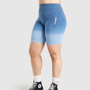 Gymshark Blue Ombre Gradient Seamless Workout Shorts XS High Waisted Athletic
